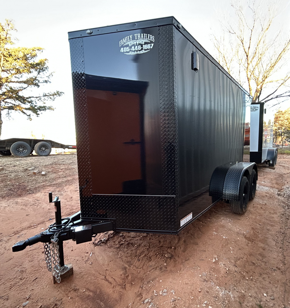 New 2026 Family Trailer 6x12 Tandem Axle Cargo / Enclosed Trailer-Screwless Exterior-Blackout Pkg-Rear Spoiler