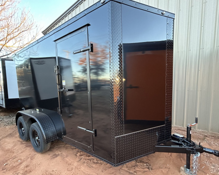 New 2026 Family Trailer 6x12 Tandem Axle Cargo / Enclosed Trailer-Screwless Exterior-Blackout Pkg-Rear Spoiler