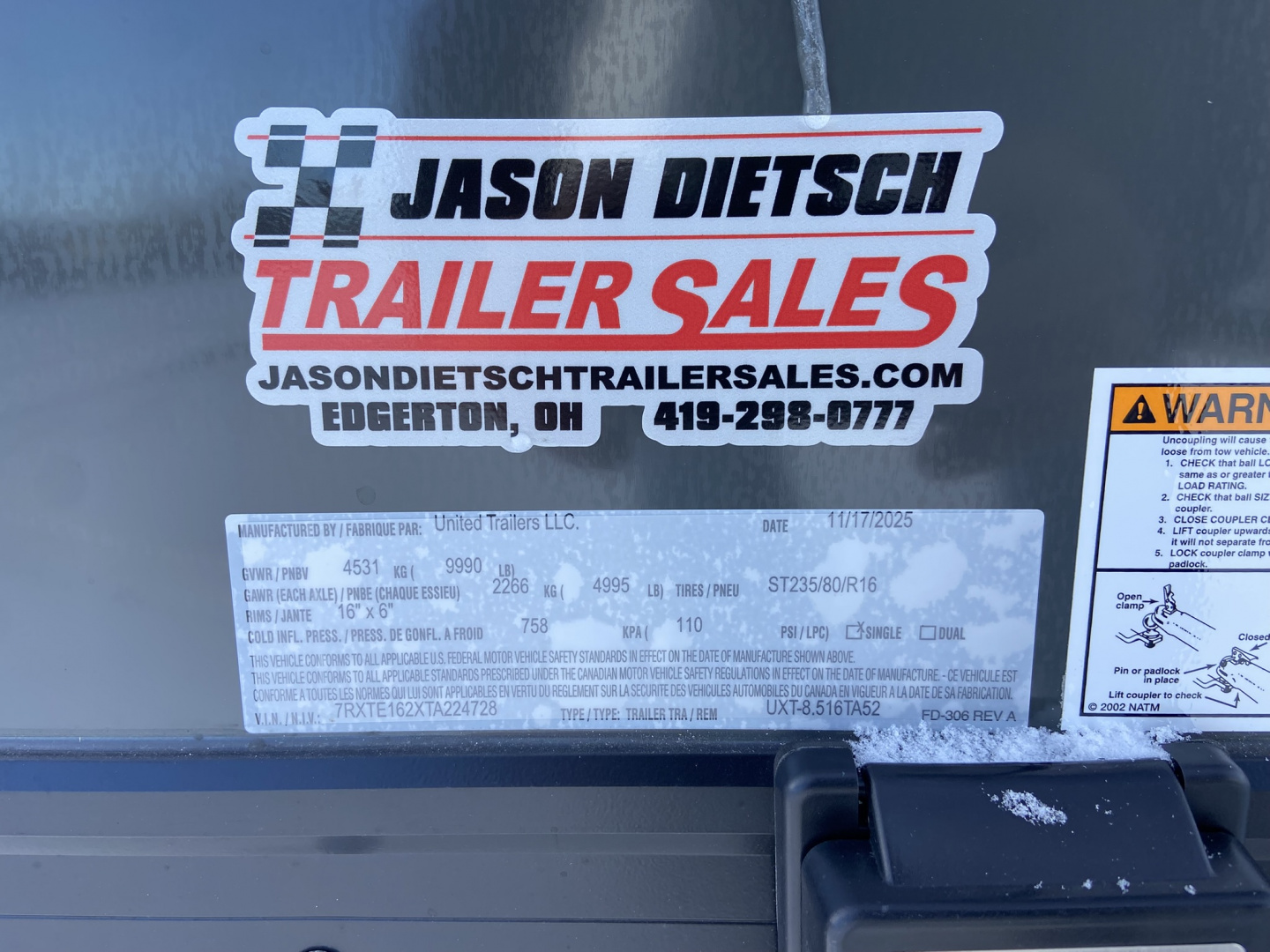 New United UXT 8.5x16 Contractor Trailer