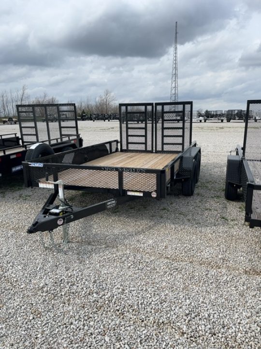 New 2026 Sure-Trac 7 x 12 7K Mesh Sided Tube Top Utility Trailer w/ Split HD Gate