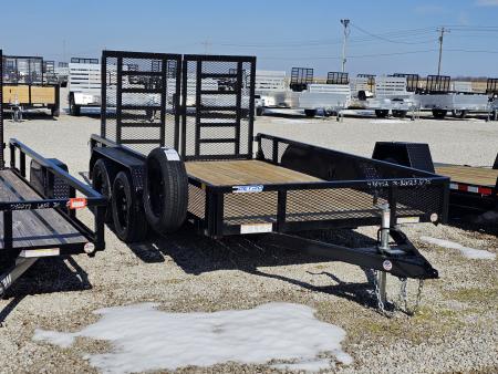 New 2026 Sure-Trac 7 x 12 7K Mesh Sided Tube Top Utility Trailer w/ Split HD Gate