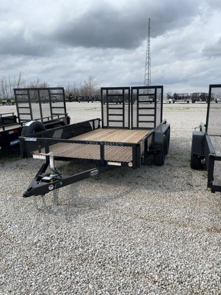 New 2026 Sure-Trac 7 x 12 7K Mesh Sided Tube Top Utility Trailer w/ Split HD Gate