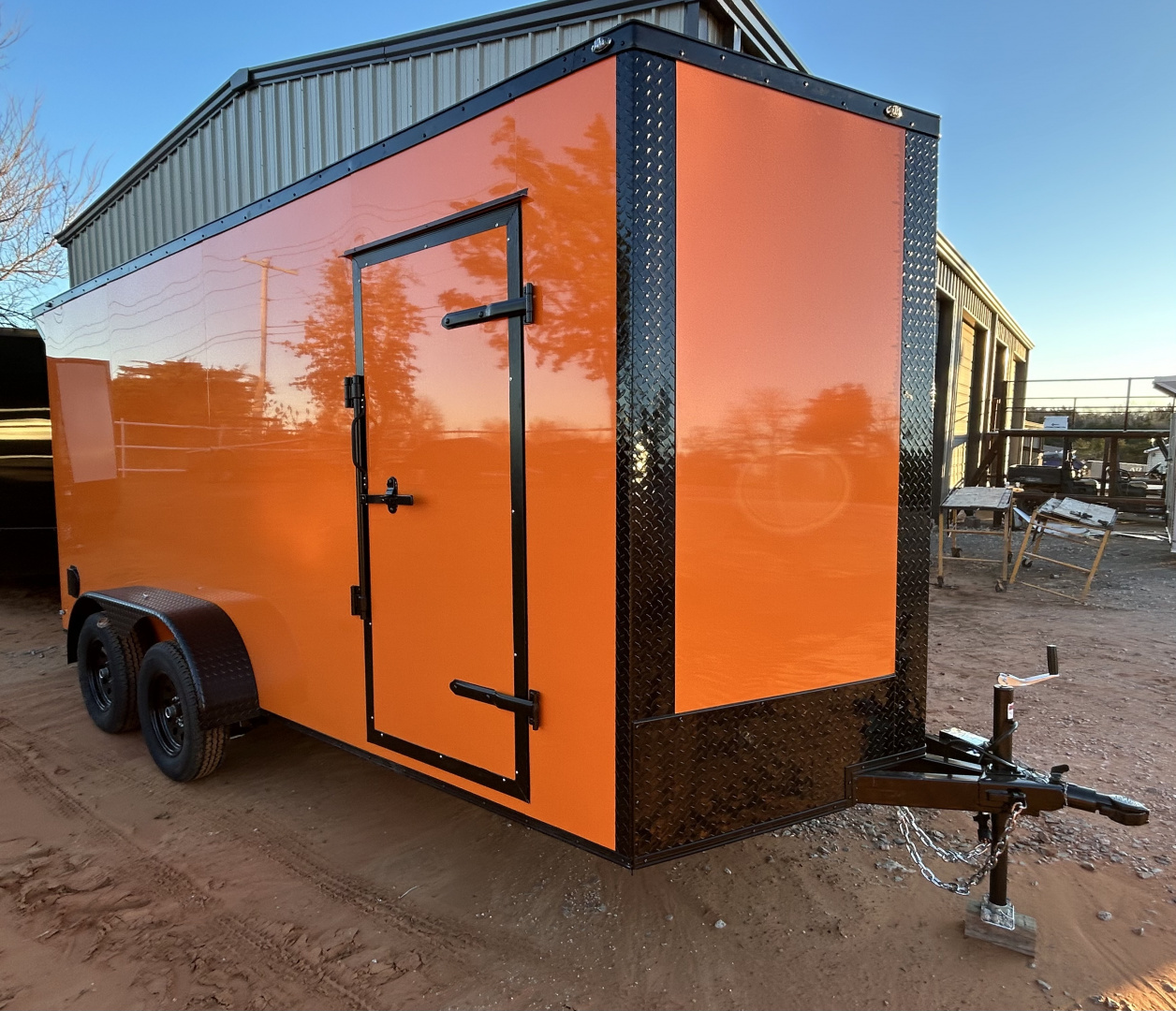 New 2026 Family Trailer 7x16 Tandem Axle Cargo / Enclosed Trailer-Screwless Exterior-Blackout Pkg- Rear Spoiler