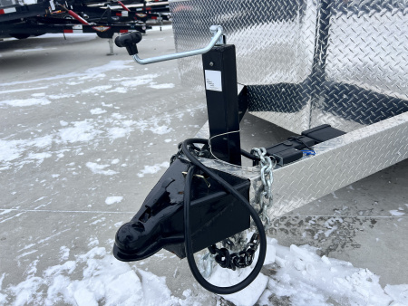 Used USED LIKE NEW 2026 Bighorn R&M 8.5x24 + 2’V Nose Rear Ramp Enclosed Cargo Trailer Car Hauler