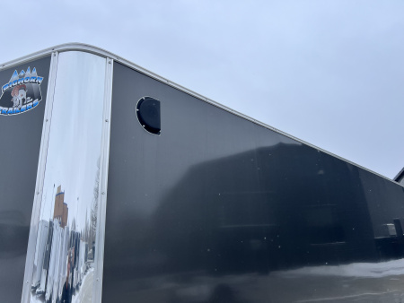 Used USED LIKE NEW 2026 Bighorn R&M 8.5x24 + 2’V Nose Rear Ramp Enclosed Cargo Trailer Car Hauler