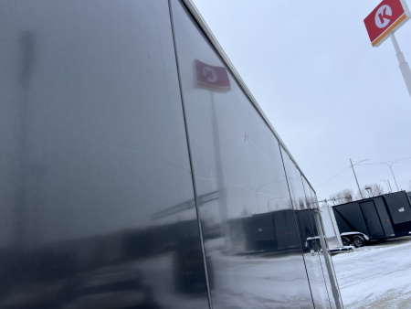 Used USED LIKE NEW 2026 Bighorn R&M 8.5x24 + 2’V Nose Rear Ramp Enclosed Cargo Trailer Car Hauler