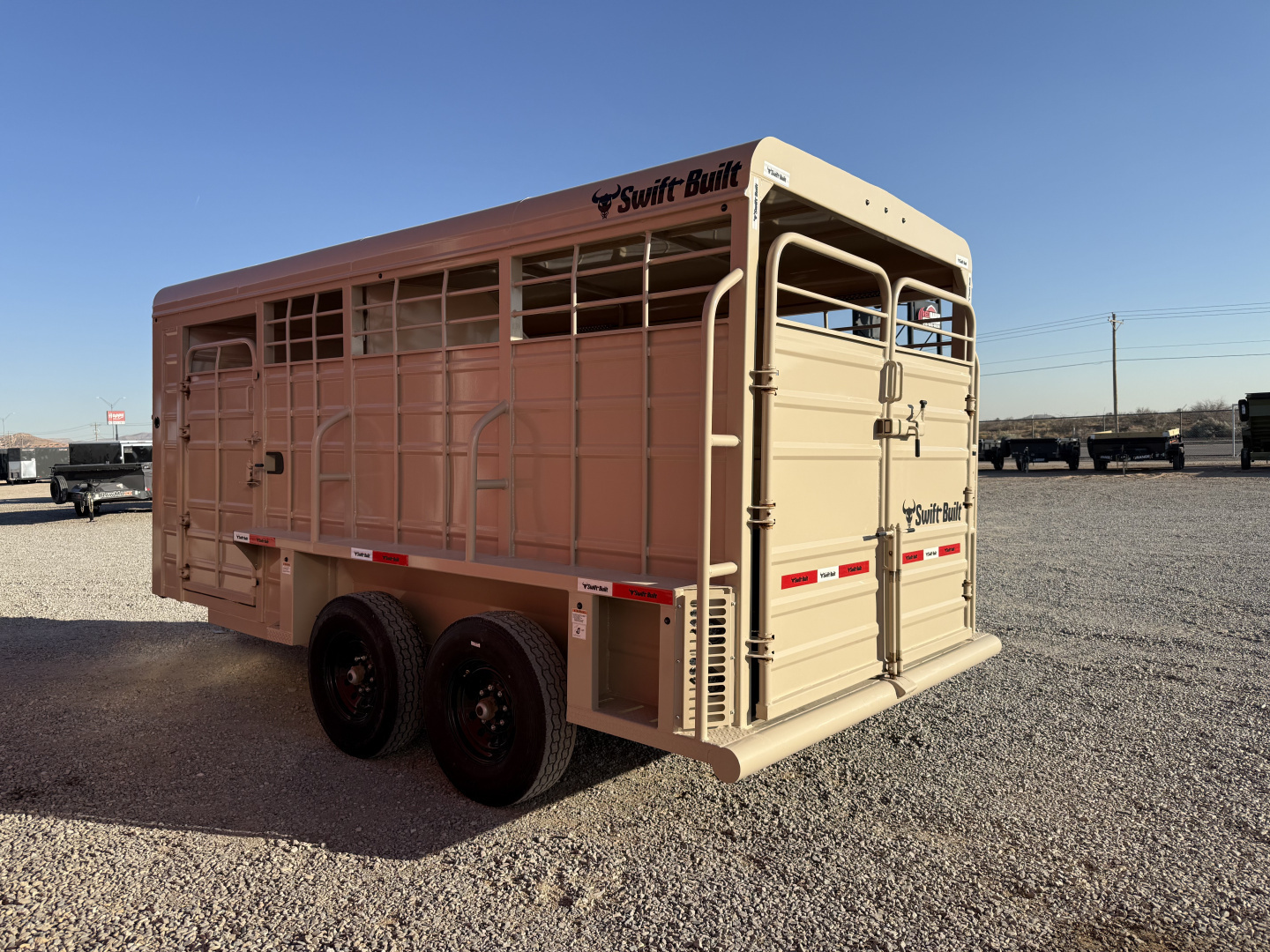 New 2025 Swift Built Trailers 18' BP 14K STOCK TRAILER W/TACK Stock / Stock Combo Trailer