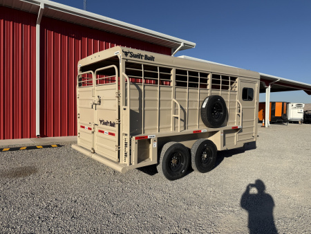 New 2025 Swift Built Trailers 18' BP 14K STOCK TRAILER W/TACK Stock / Stock Combo Trailer