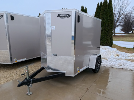 New 2026 Formula Trailers 5 x 8 x 6 Traverse Flat Top V-Nose with 2,990 lb. GVWR, Ramp Extension , Composite Silver