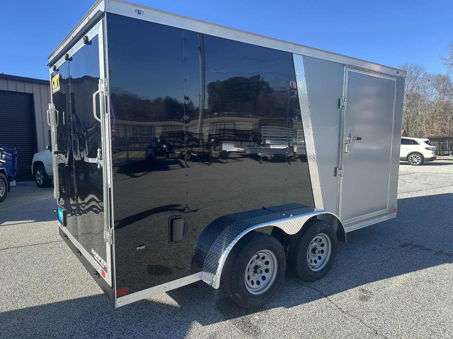 New 2026 COVERED WAGON 7X14 TANDEM AXLE ENCLOSED TRAILER WITH TWO TONE POLYCORE