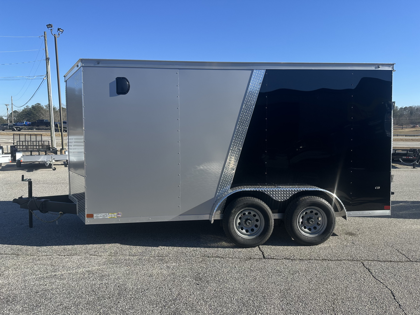 New 2026 COVERED WAGON 7X14 TANDEM AXLE ENCLOSED TRAILER WITH TWO TONE POLYCORE