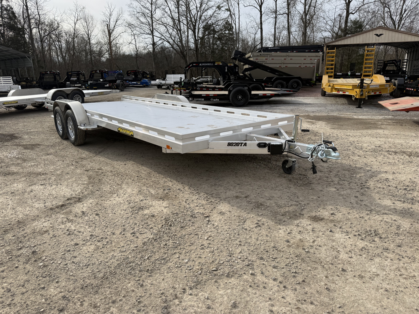 New 2026 Aluma 8020TA-EL-R-RTD 15" SILVER EGL WHEELS Utility Trailer