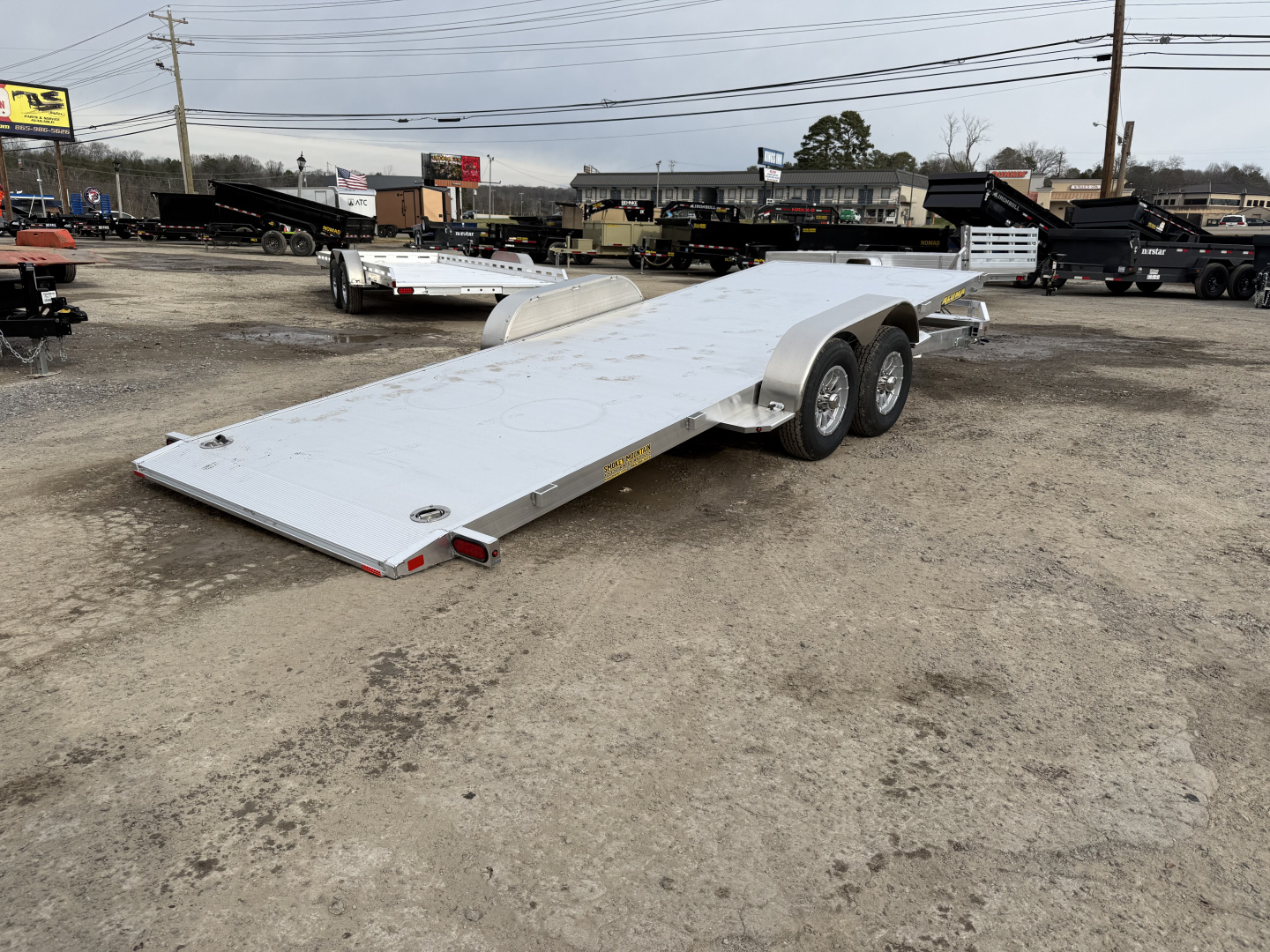 New 2026 Aluma 8220H-TILT-TA-EL-RTD 15" SILVER EAGLE WHEELS Car Hauler