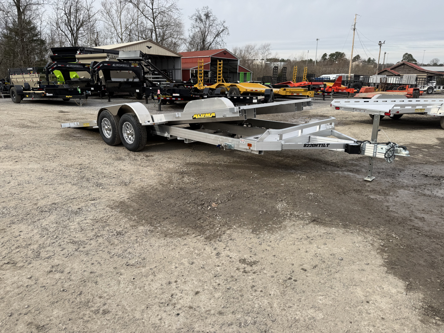 New 2026 Aluma 8220H-TILT-TA-EL-RTD 15" SILVER EAGLE WHEELS Car Hauler