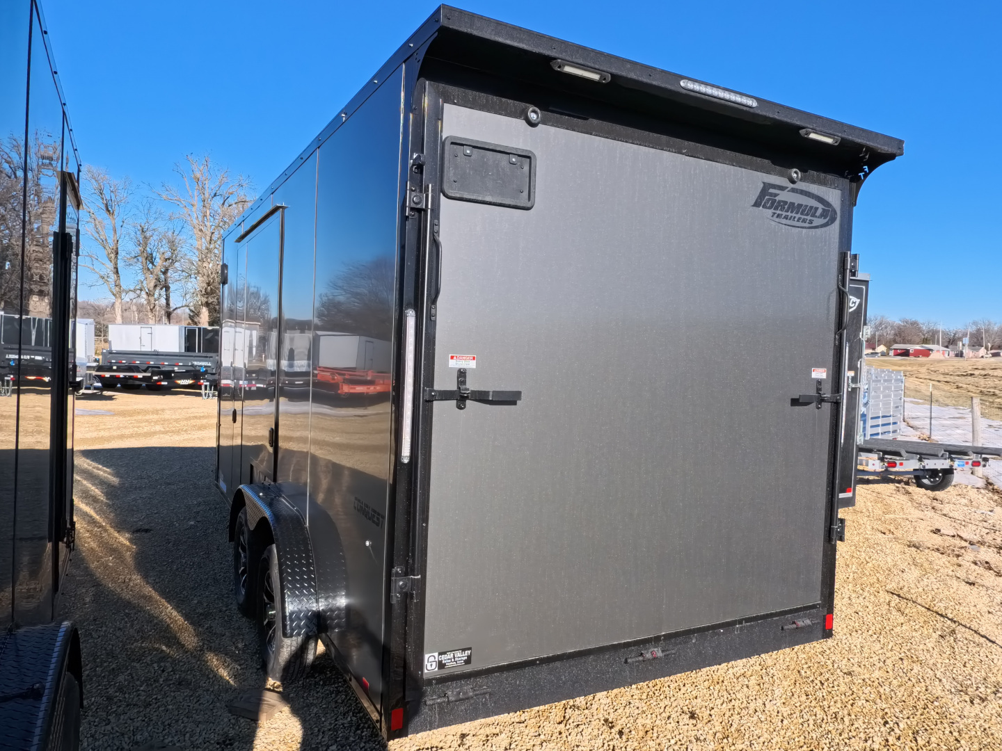 New 2026 Formula Trailers Charcoal 7.5 x 16 x 7 Conquest SE Flat Top Sloped V-Nose Cargo / Enclosed Trailer with 7K GVWR