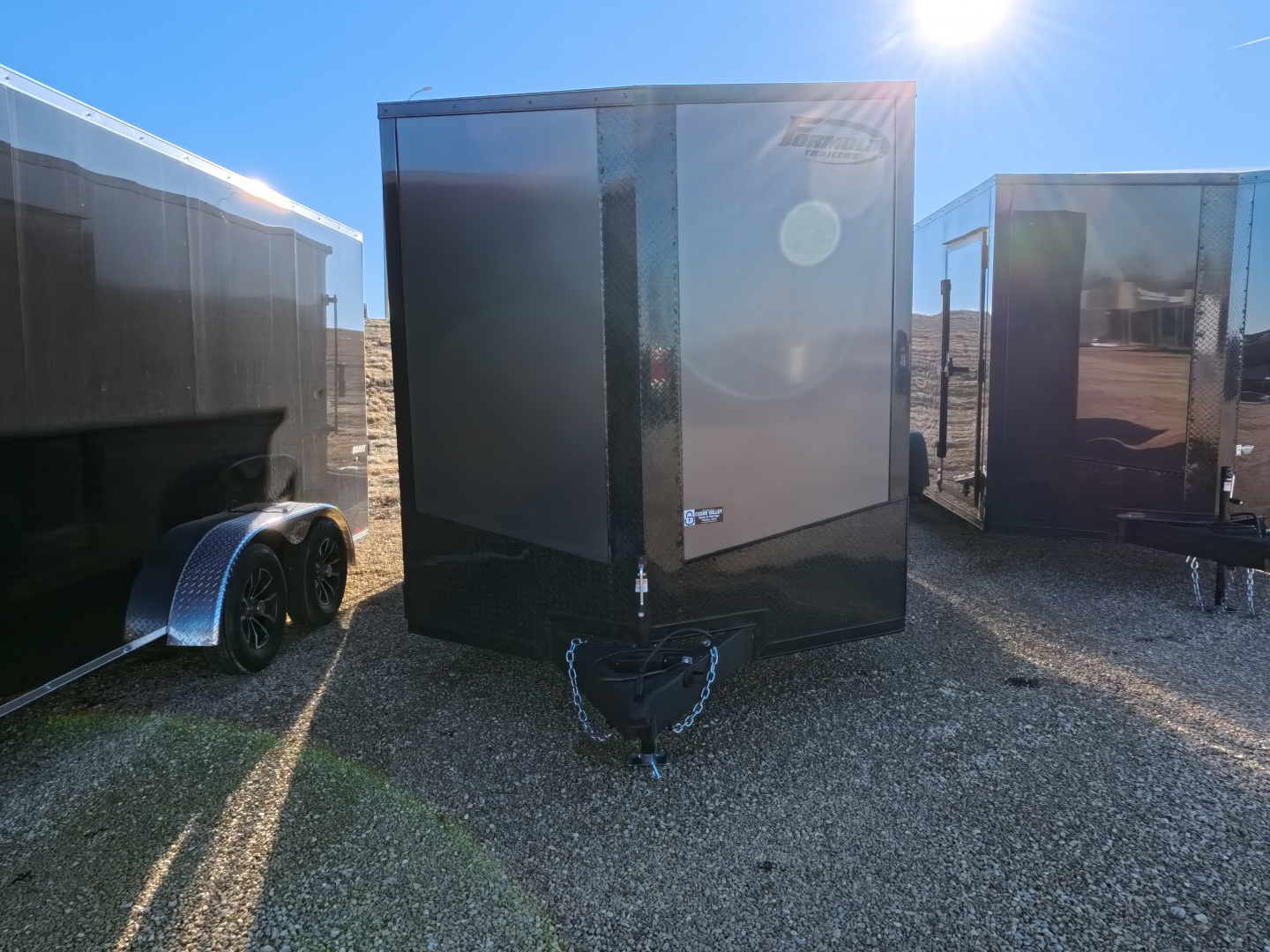 New 2026 Formula Trailers Charcoal 7.5 x 16 x 7 Conquest SE Flat Top Sloped V-Nose Cargo / Enclosed Trailer with 7K GVWR
