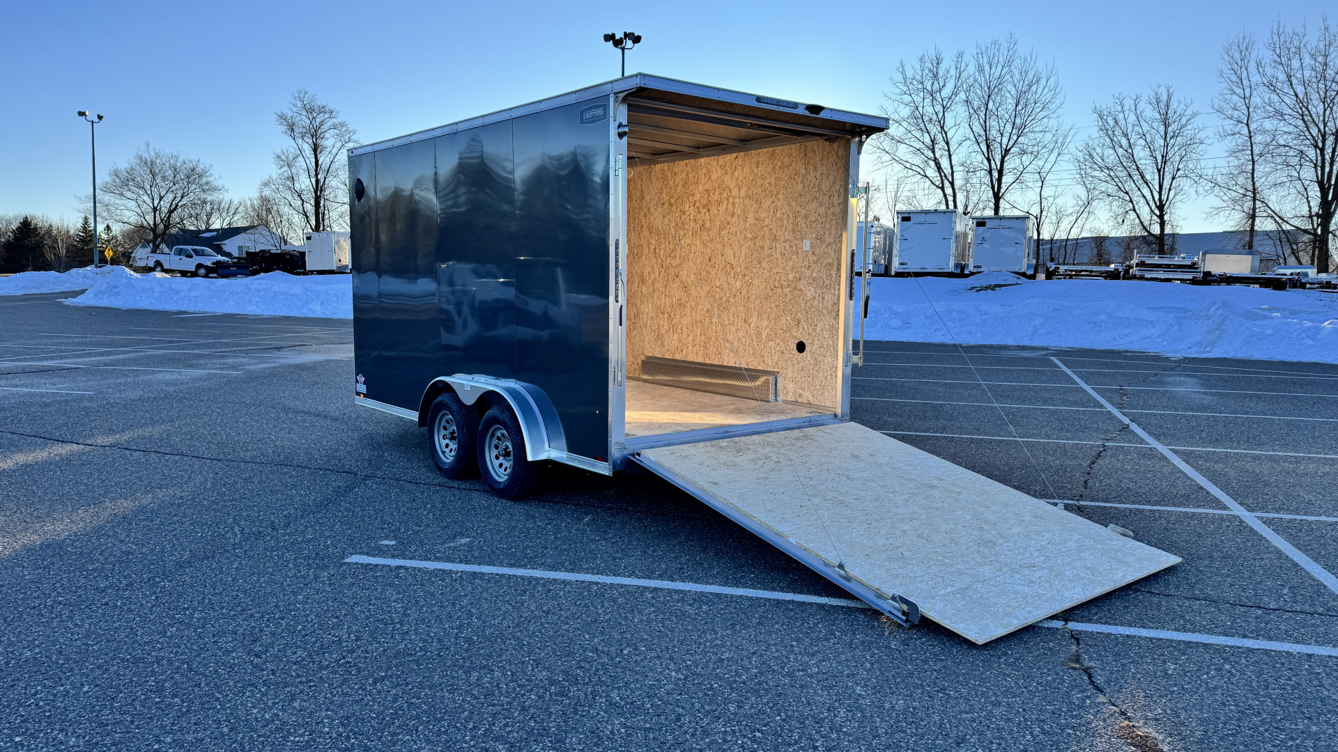 Trailer Rear Door Ramp New Lightning 7.5x14 Aluminum Enclosed Trailer - Rear ramp door! for ...