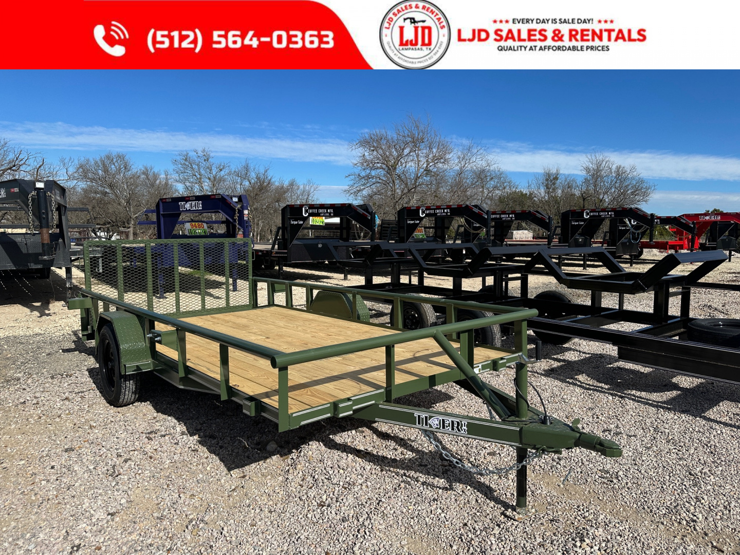 New 2026 Tiger Trailers - 77x14 - Gate - Utility Trailer