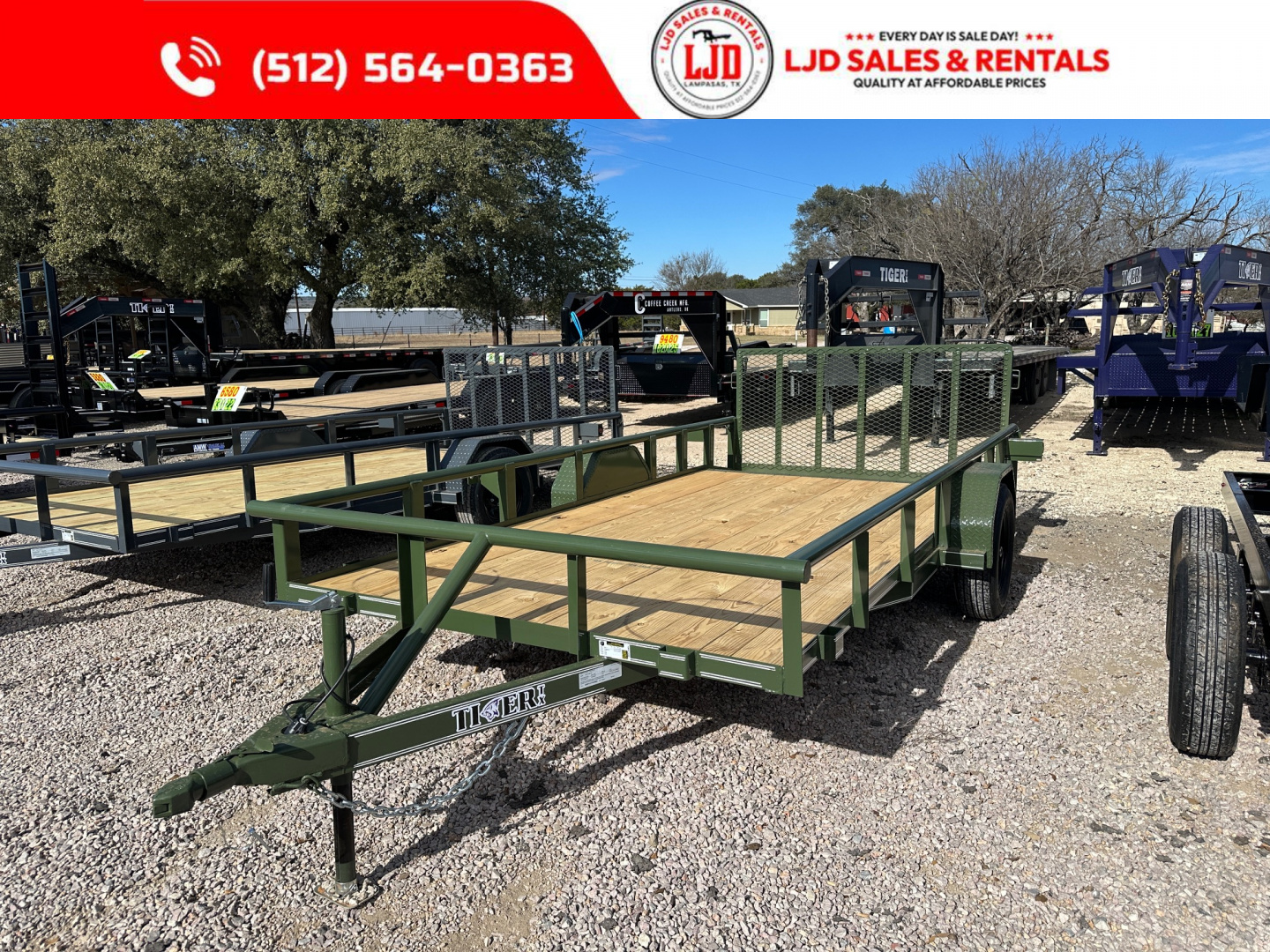 New 2026 Tiger Trailers - 77x14 - Gate - Utility Trailer