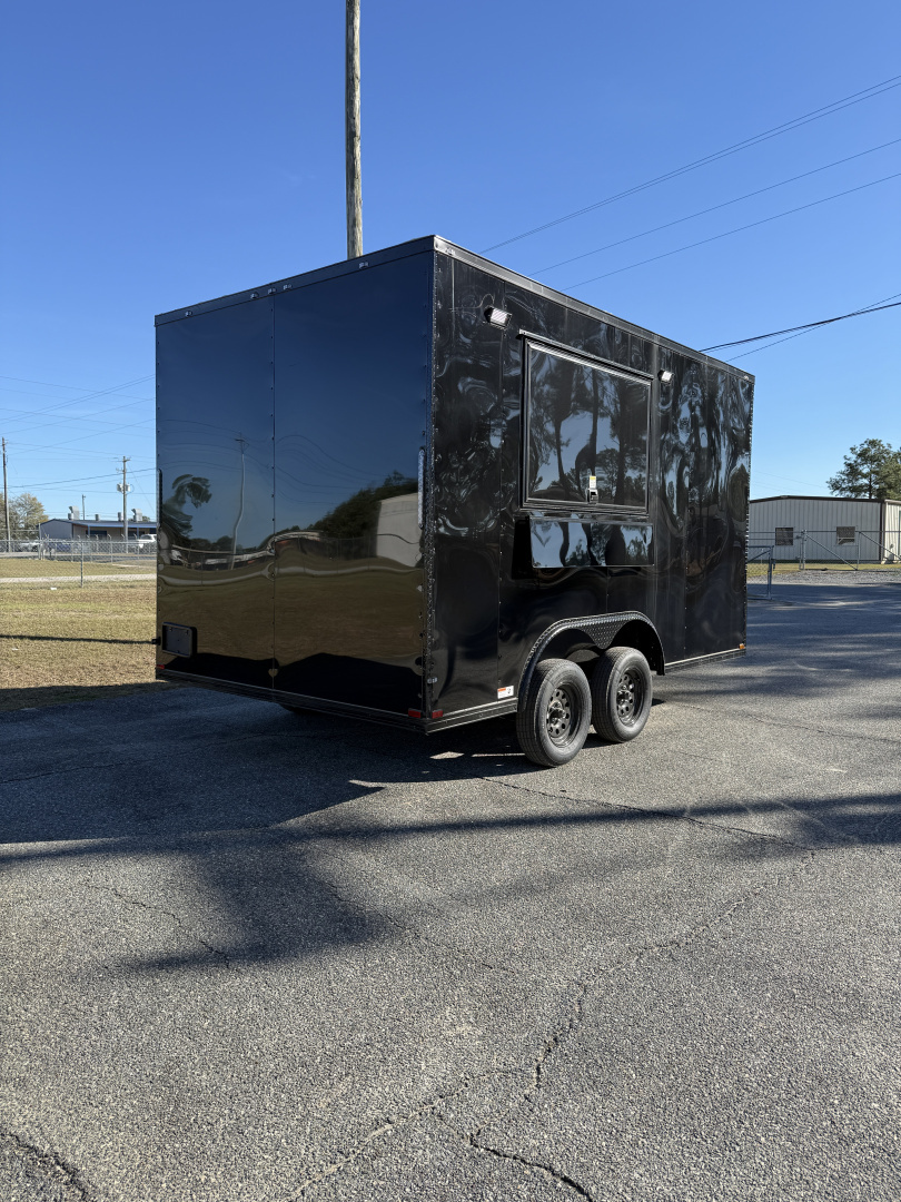 New 8.5X14TA Black Beverage Concession Trailer