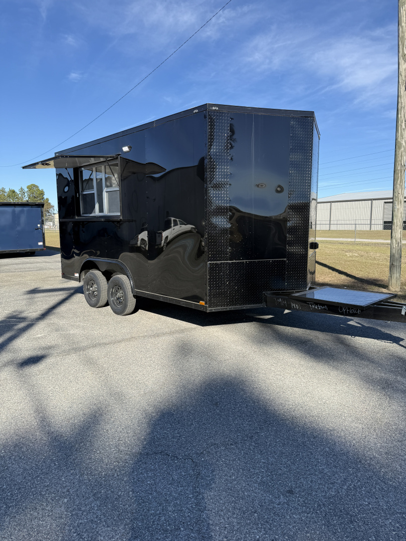 New 8.5X14TA Black Beverage Concession Trailer