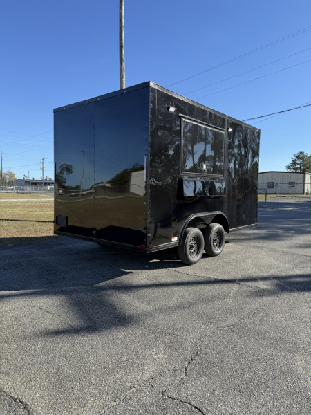 New 8.5X14TA Black Beverage Concession Trailer