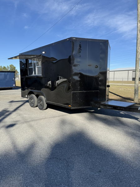 New 8.5X14TA Black Beverage Concession Trailer