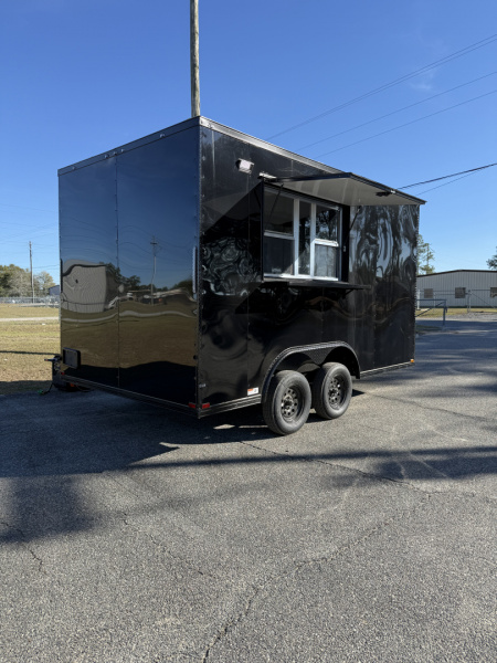 New 8.5X14TA Black Beverage Concession Trailer