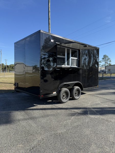 New 8.5X14TA Black Beverage Concession Trailer
