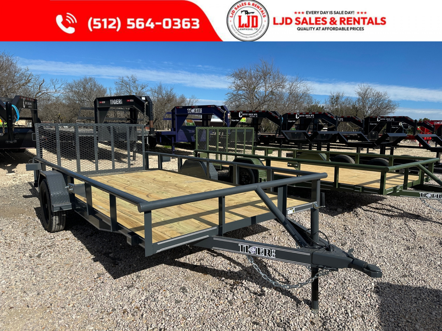 New 2026 Tiger Trailers - 77x14 - Gate - Utility Trailer