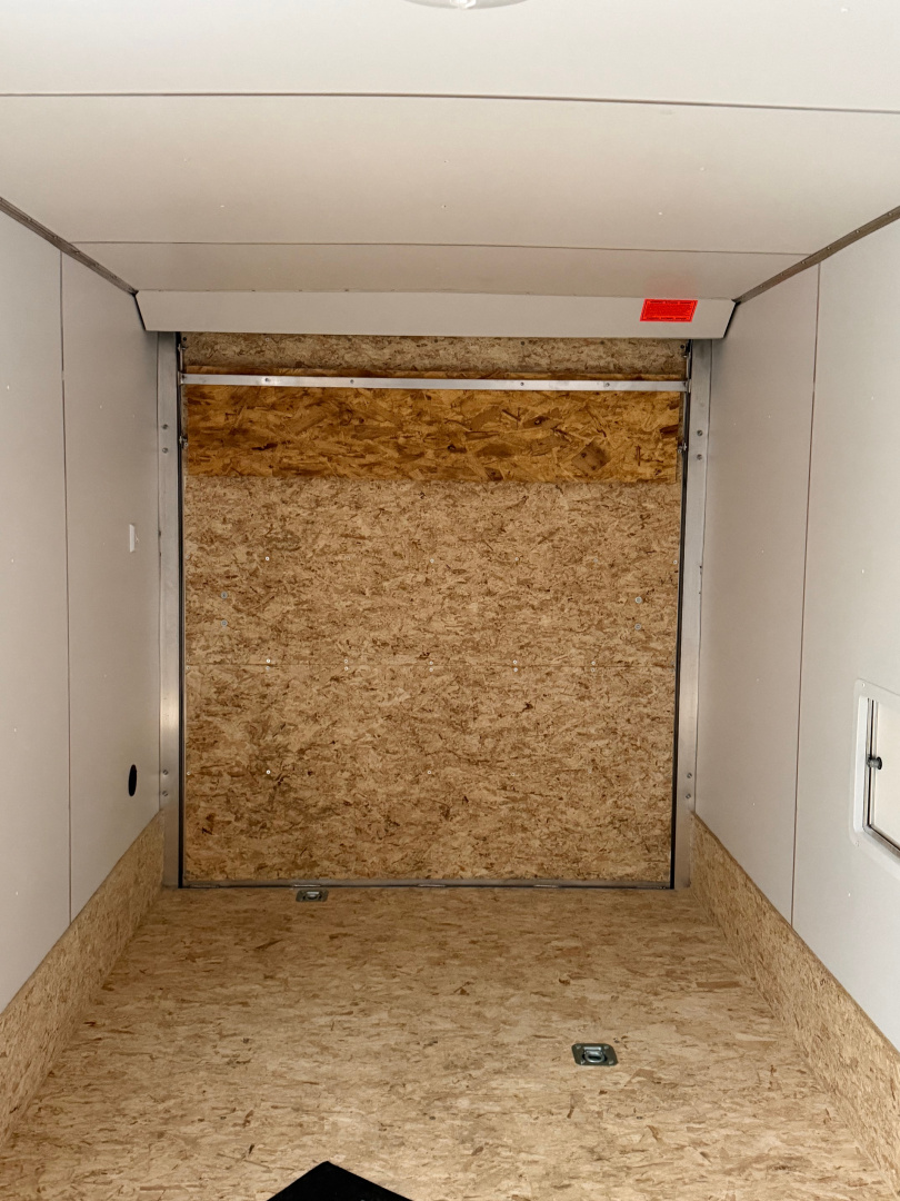 New 2026 7 X 19 Lightning 2 Place Enclosed Snowmobile Trailer Tandem Axle with 7ft Interior - White Walls - Aluminum Rims