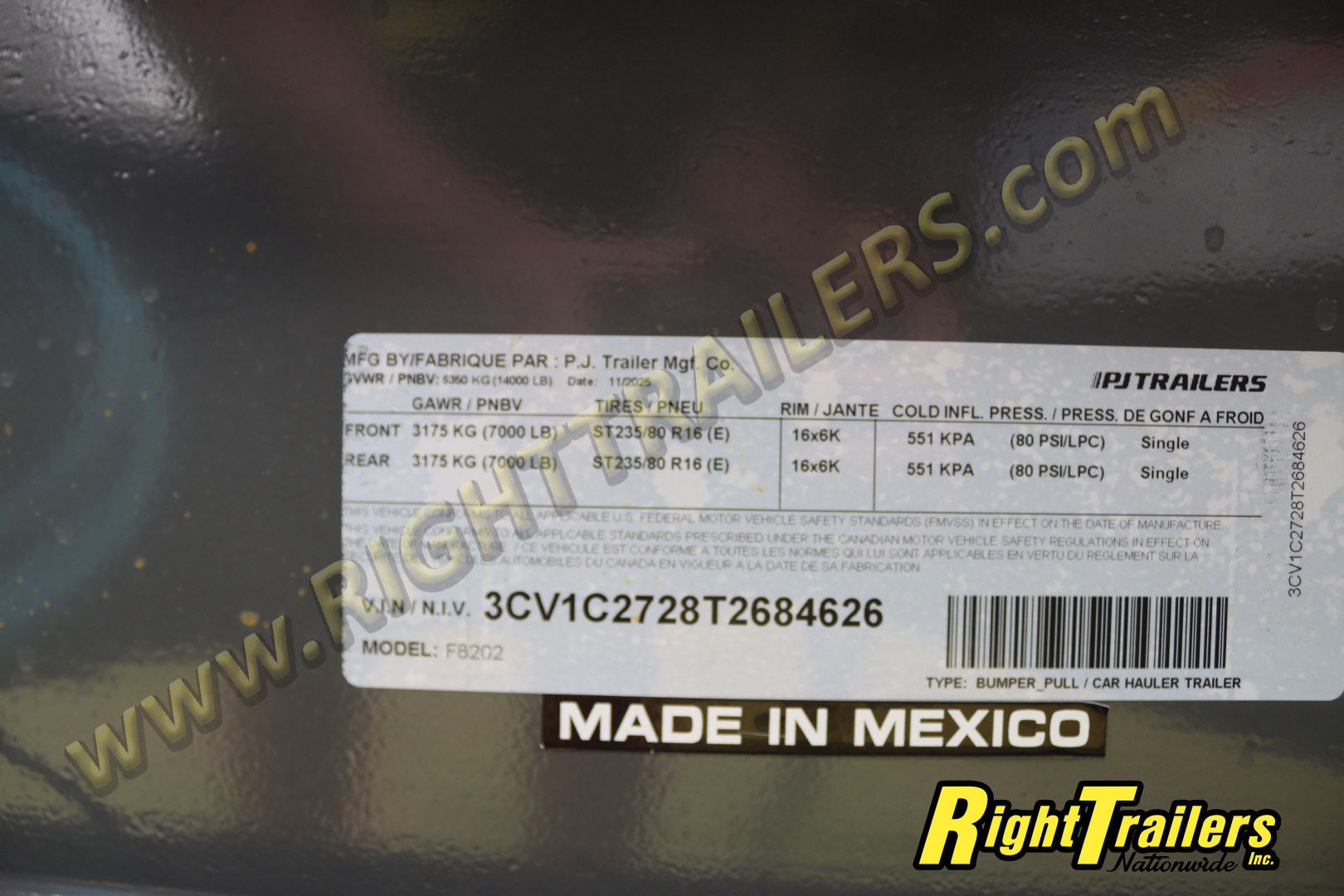 New 2026 8.5X20 PJ Deckover Equipment Trailer