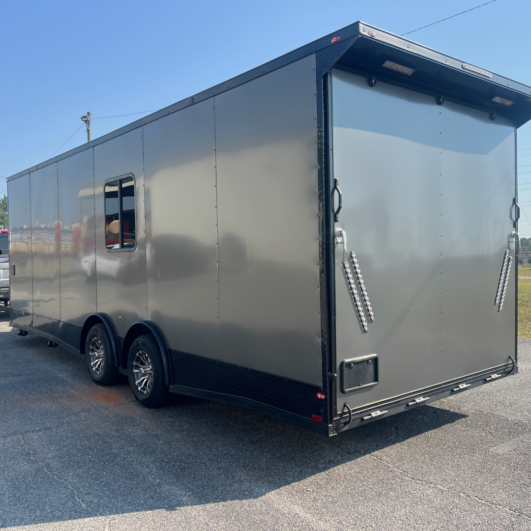 New 2025 Hook and Line 8.5X24TA Charcoal Race Ready Trailer Car / Racing Trailer