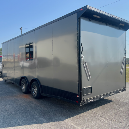 New 2025 Hook and Line 8.5X24TA Charcoal Race Ready Trailer Car / Racing Trailer