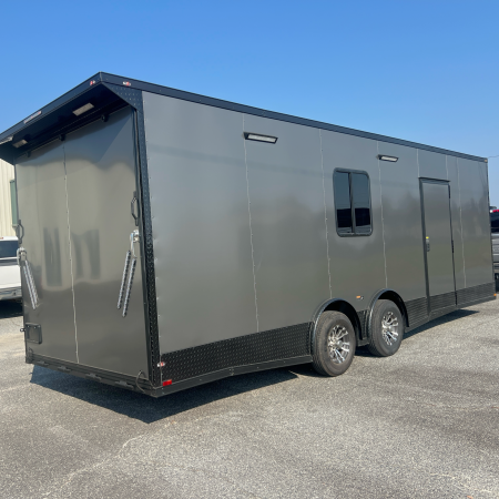 New 2025 Hook and Line 8.5X24TA Charcoal Race Ready Trailer Car / Racing Trailer