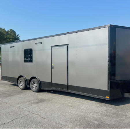New 2025 Hook and Line 8.5X24TA Charcoal Race Ready Trailer Car / Racing Trailer