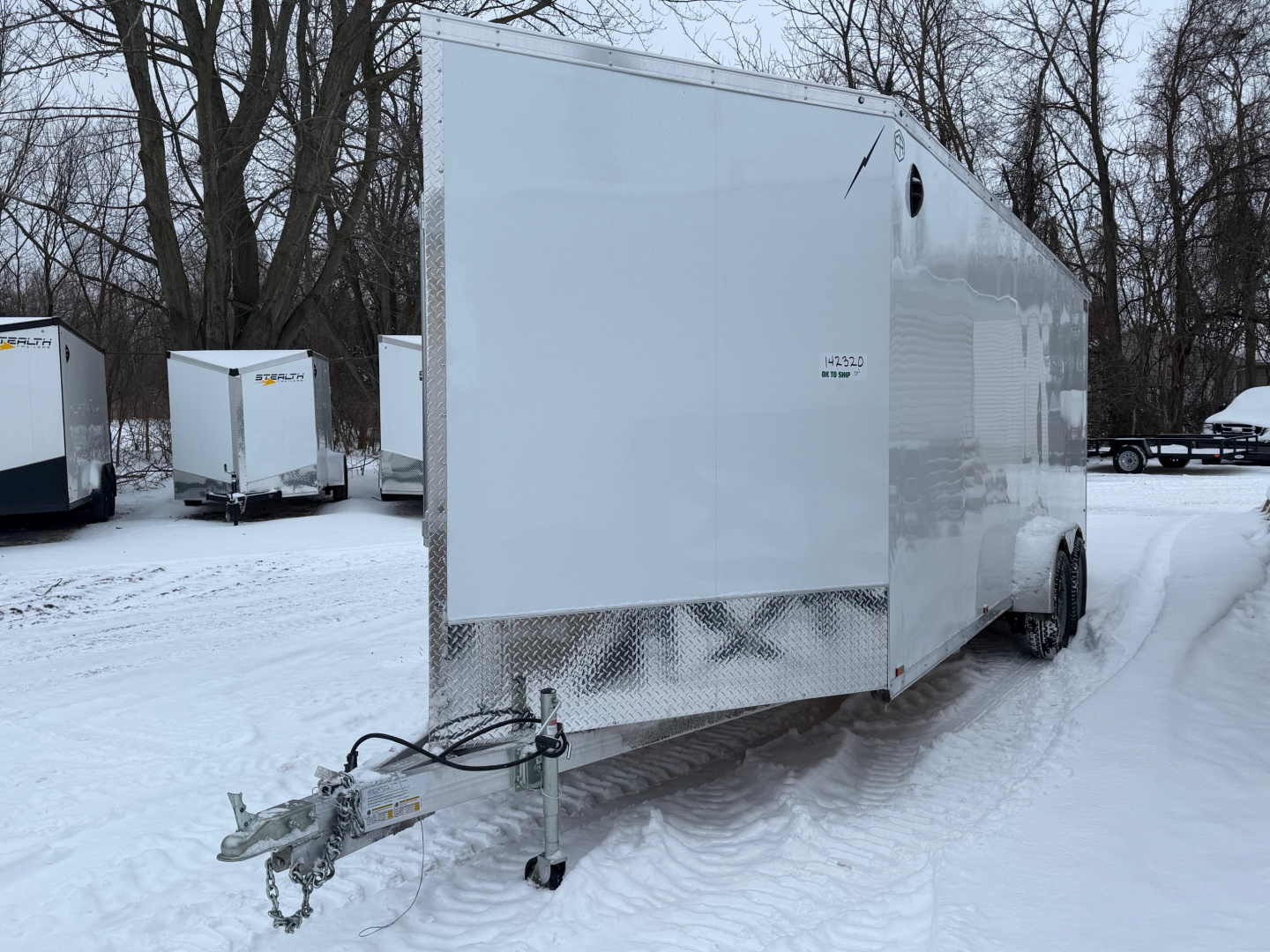 New 2026 7 X 27 All Aluminum 5 Place Lightning Aluminum Enclosed Trailer with 7ft interior -