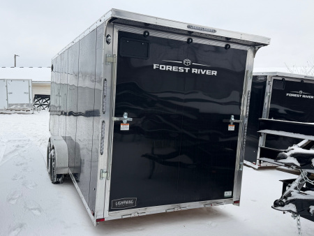 New 2026 7 X 27 All Aluminum 5 Place Lightning Aluminum Enclosed Trailer with 7ft interior -