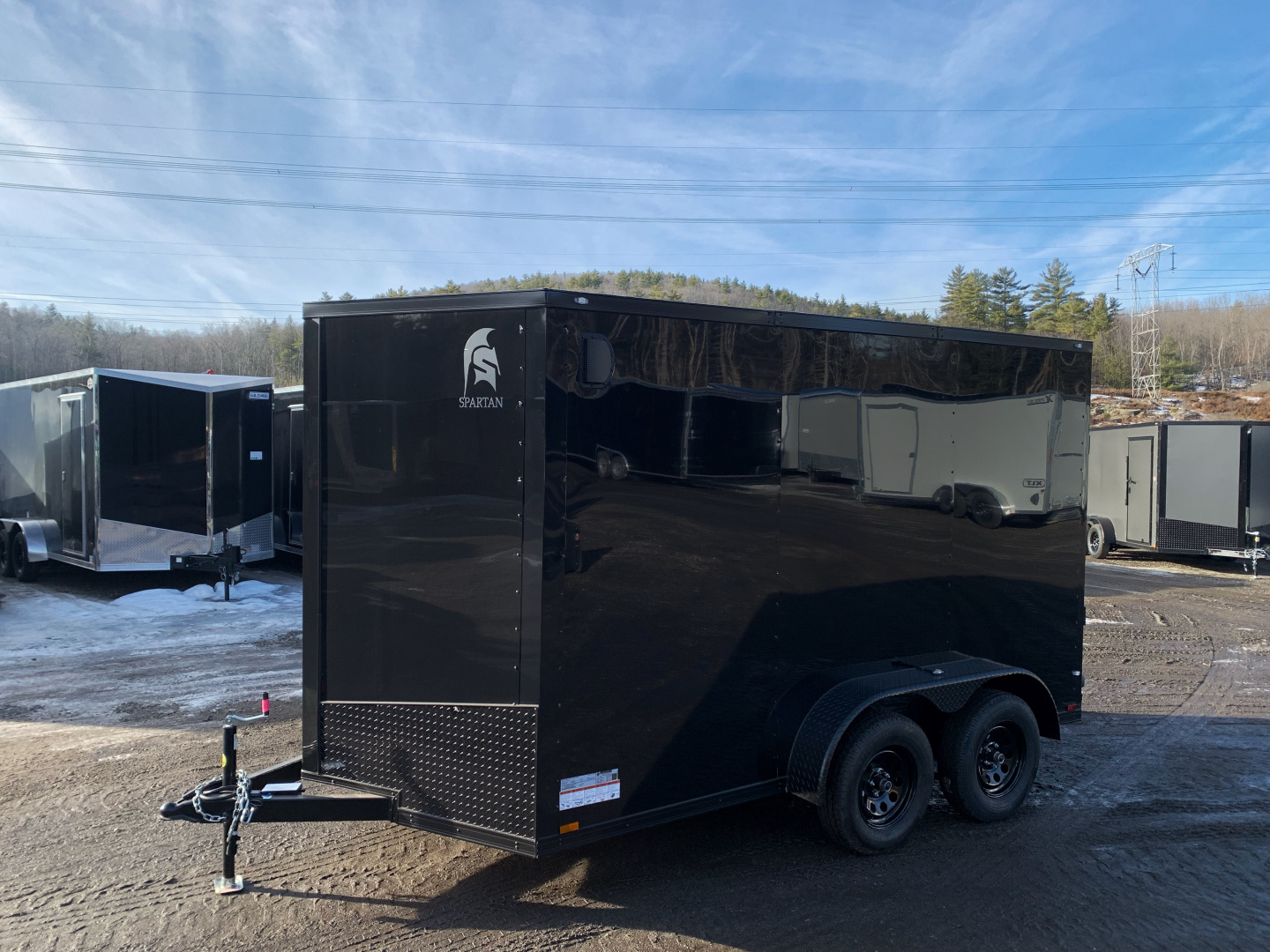 New 2026 Spartan 7X12 +2ft V-nose/7' interior height /Blackout Package/ Polycore Exterior - 7000GVW