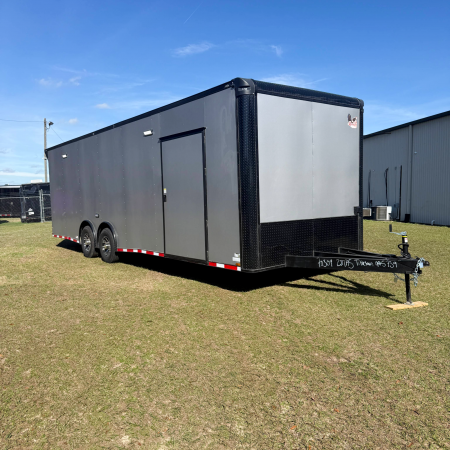 New 8.5X28TA5 Silver Car Hauler Trailer
