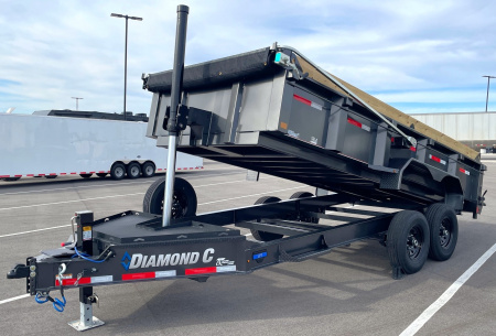 New Diamond C 16' LPT 207 Dump Trailer: Metallic Gray, 14,900 lb (GVWR), Spare
