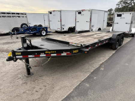 Used USED 2025 14EH-20D3A-MRBK BIG TEX 7' X 20' EQUIPMENT TRAILER