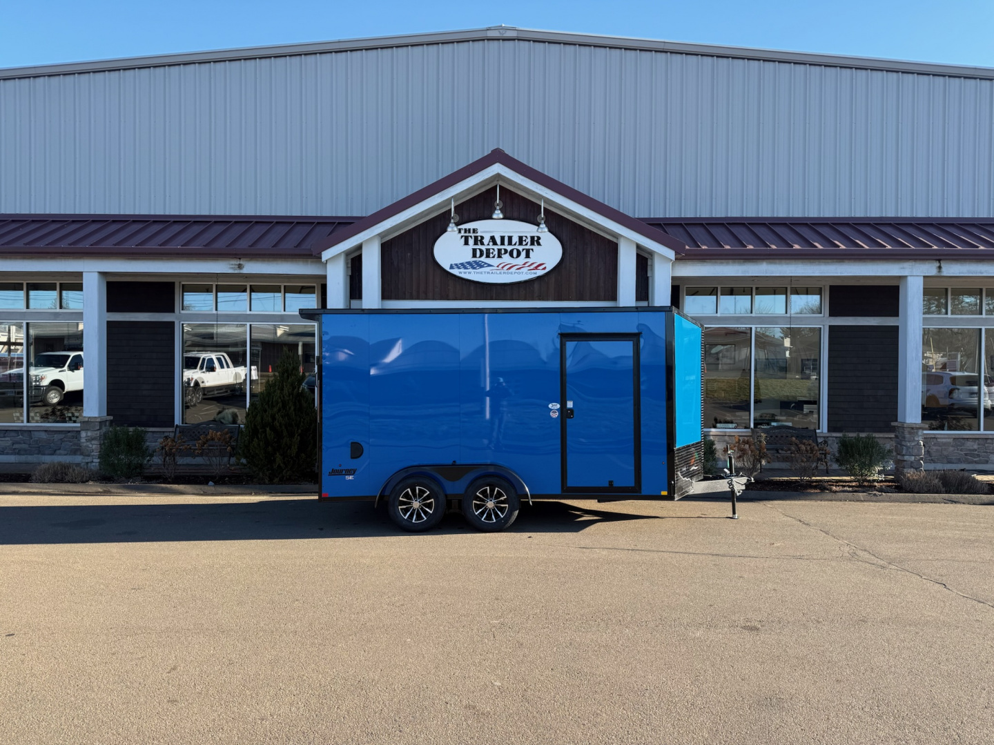 New Pace American 7' x 14' + V-Nose Enclosed Cargo Trailer with Ramp Door 7K