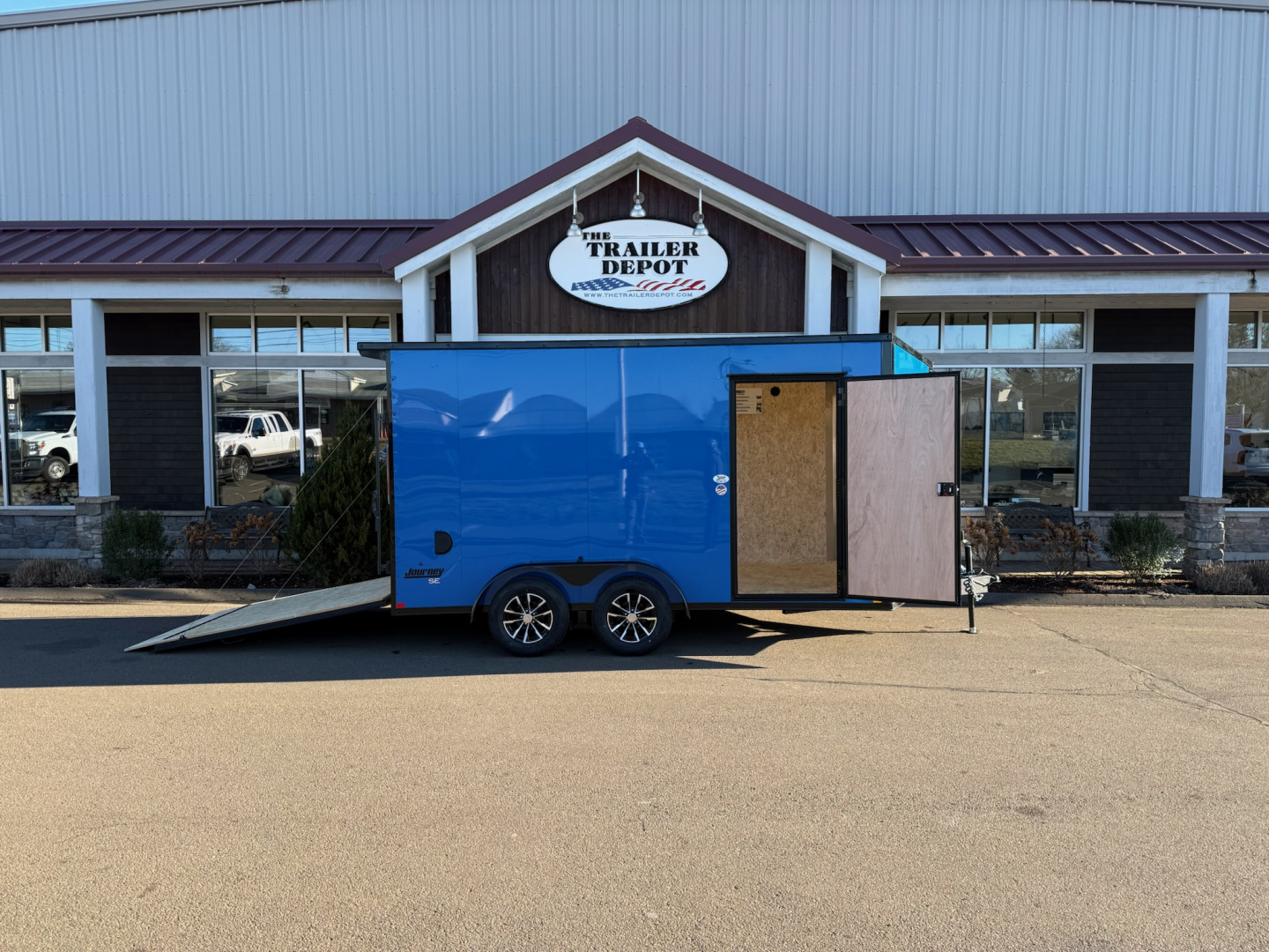 New Pace American 7' x 14' + V-Nose Enclosed Cargo Trailer with Ramp Door 7K