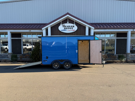 New Pace American 7' x 14' + V-Nose Enclosed Cargo Trailer with Ramp Door 7K