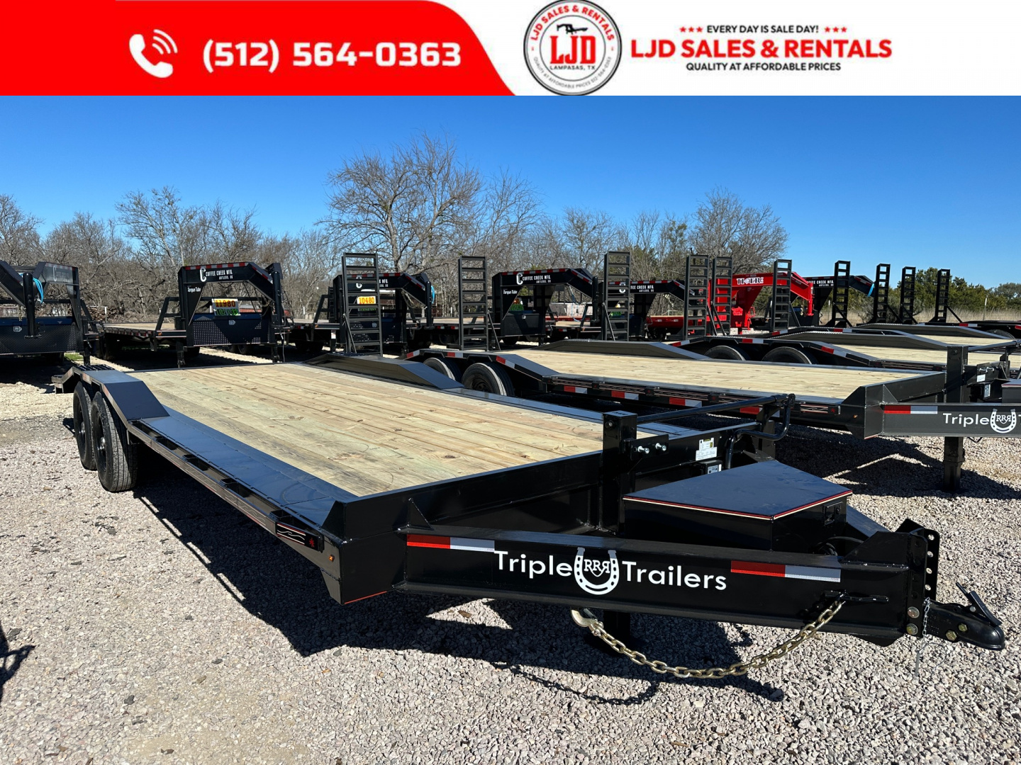New 2026 Triple R - Drive Over Fender- 102" X 24' - Equipment Trailer