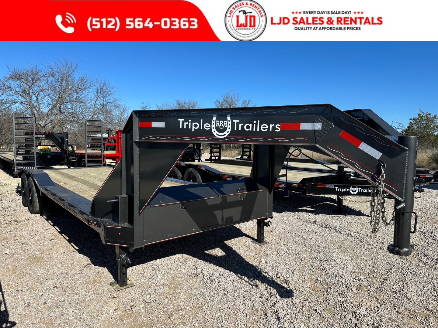 New 2026 Triple R - 102" x 24' Gooseneck Drive Over Fender Trailer