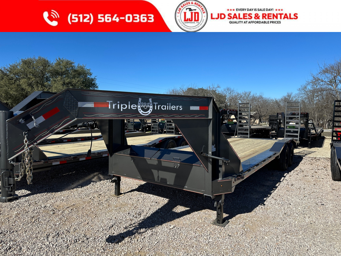 New 2026 Triple R - 102" x 24' Gooseneck Drive Over Fender Trailer