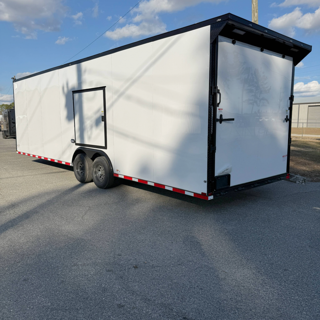 New 8.5X28 White Standard Car Hauler Trailer