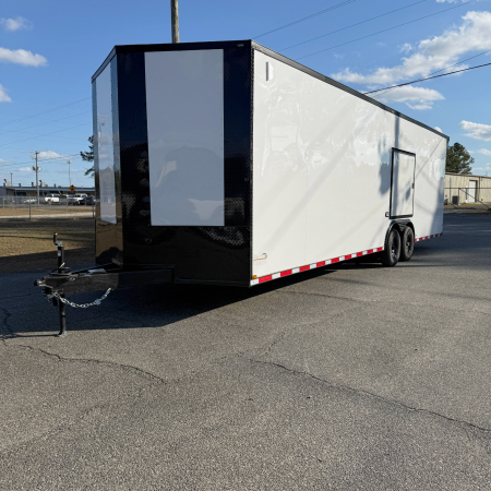 New 8.5X28 White Standard Car Hauler Trailer